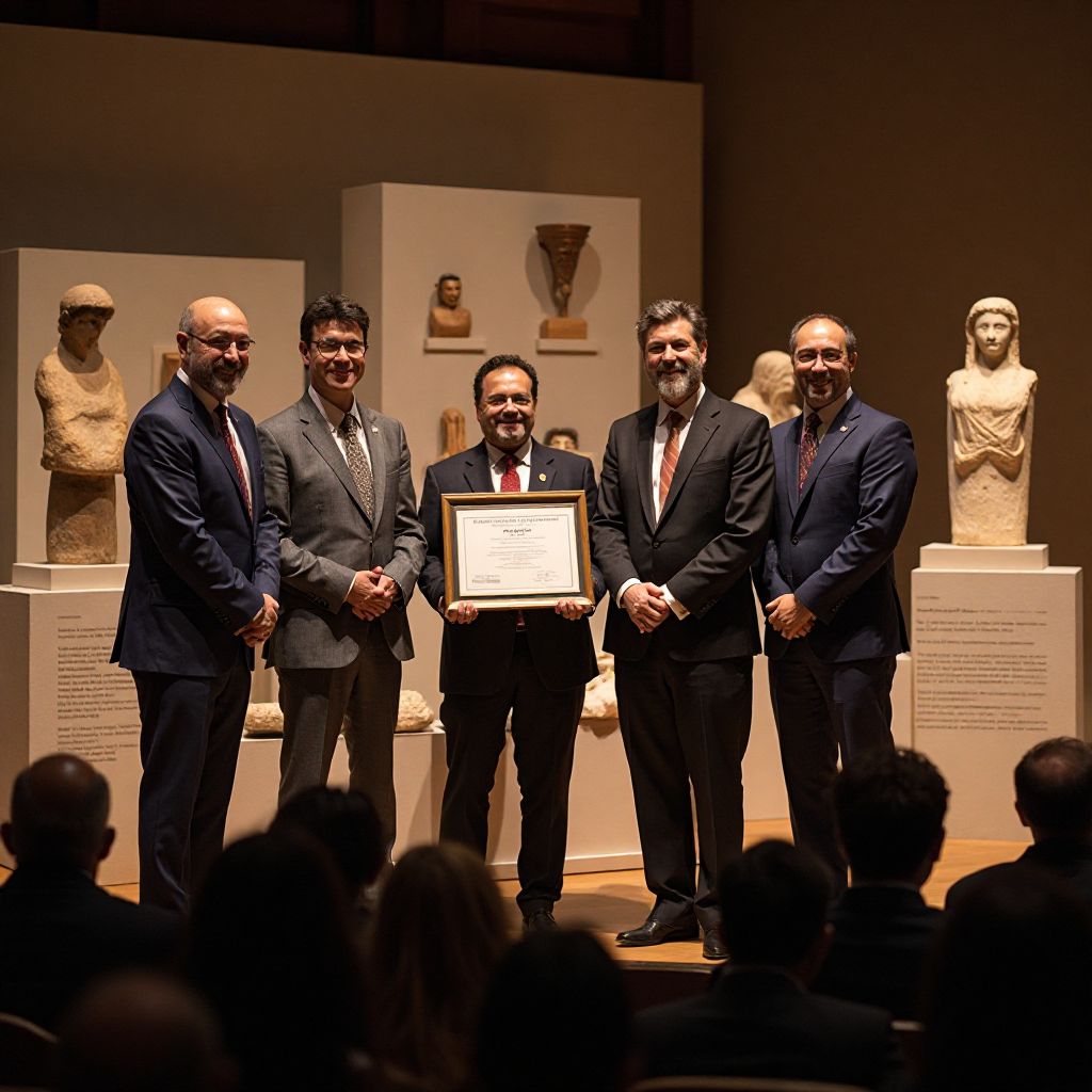 Team receiving archaeological award